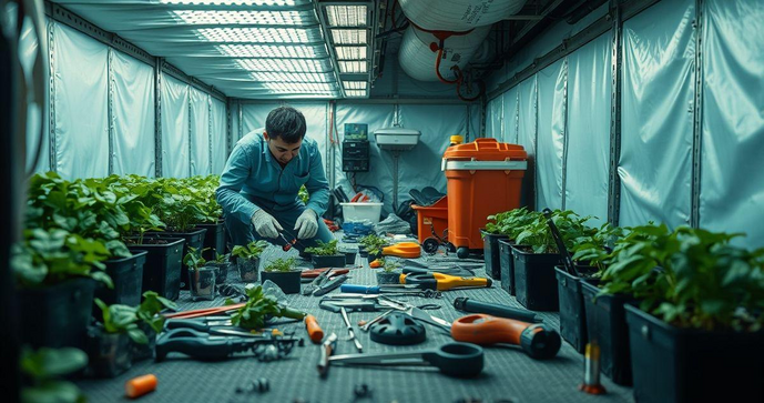 Conserto de câmara de germinação